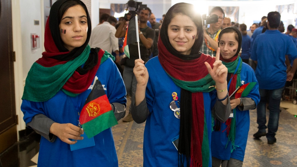 Afghan girls in U.S. for robotics competition