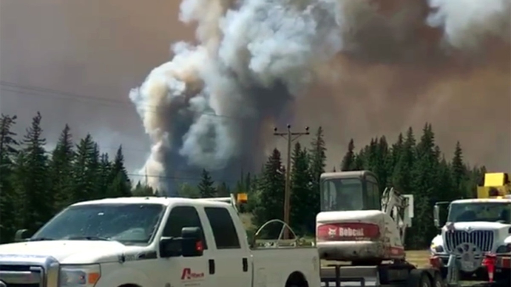 A wildfire near Williams Lake, B.C.