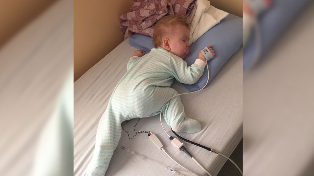 Infant in hospital with stomach ulcers