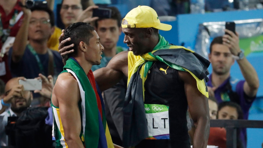 Usain Bolt, right, and Wayde Van Niekerk