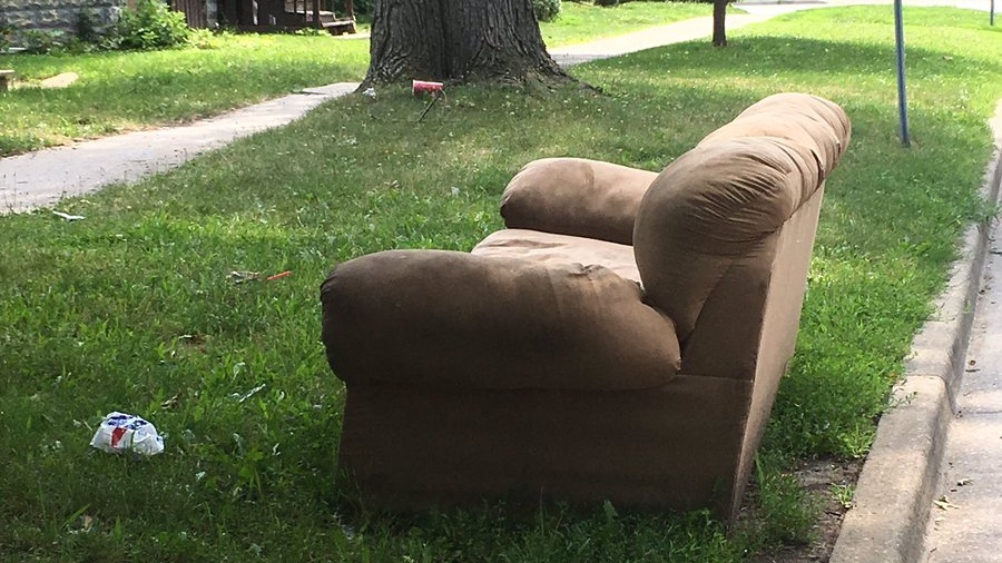 Couch on curb