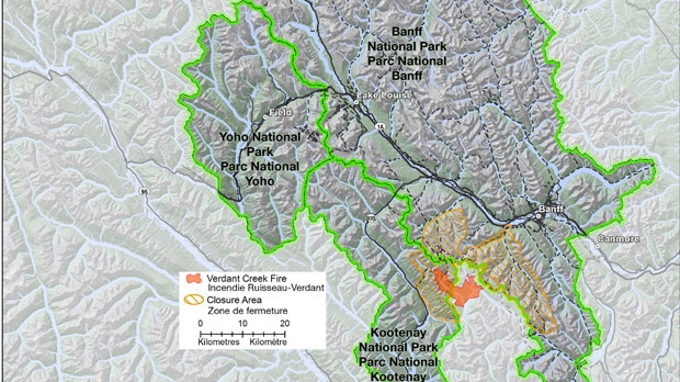 Verdant Creek wildfire map - July 22