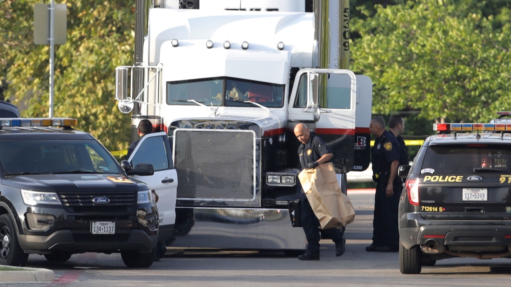 Eight people were found dead in a tractor-trailer