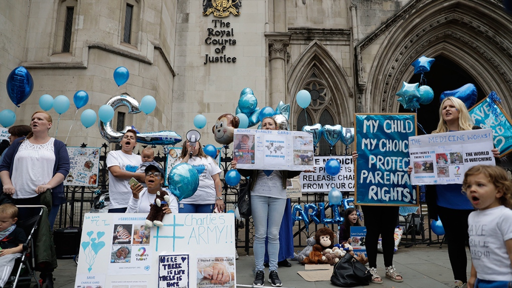 Supporters of critically ill baby Charlie Gard
