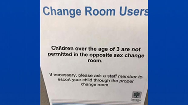Pool change room sign 