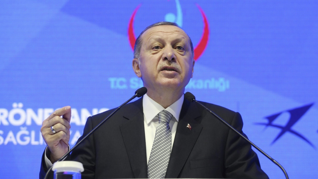 Erdogan speaks in Istanbul, on July 21, 2017
