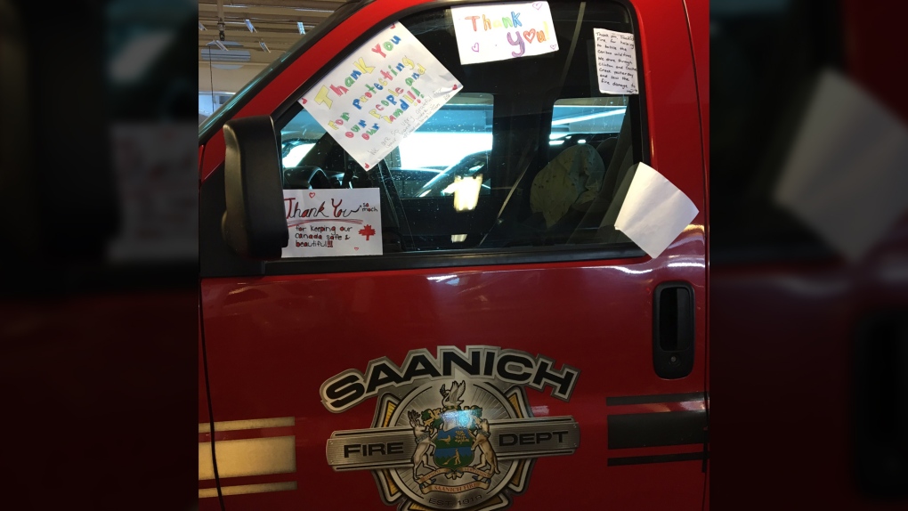 saanich fire thank you notes