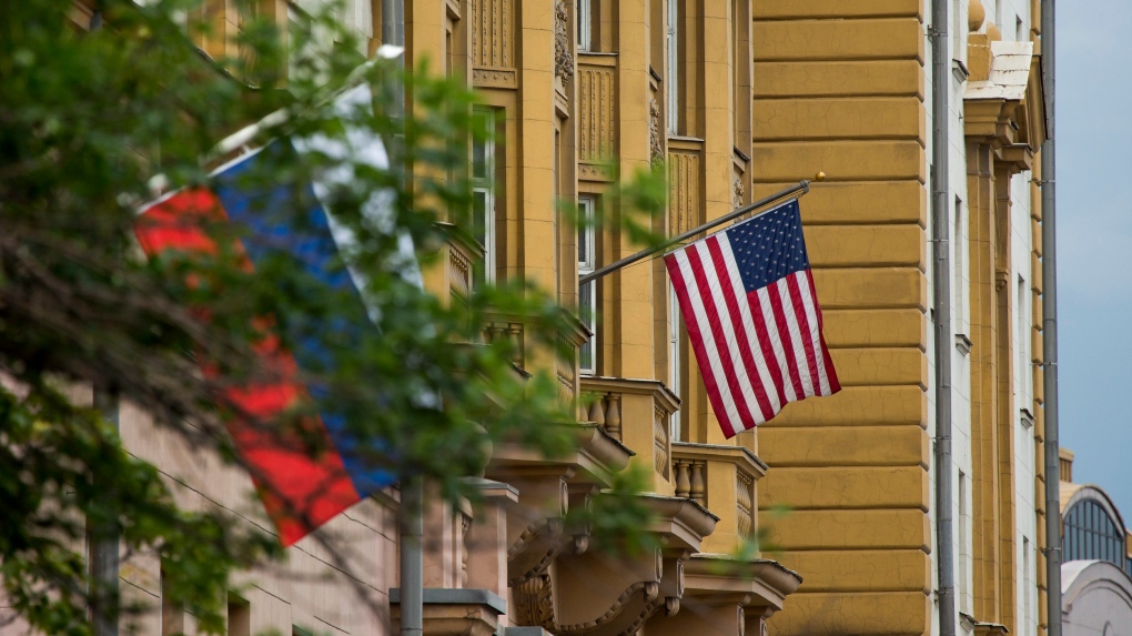 U.S. and Russian flags 