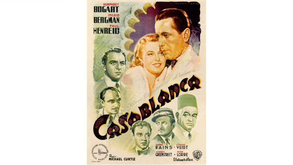 Casablanca movie poster sold at auction