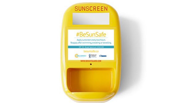 A sunscreen dispenser (BeSunSafe.ca)