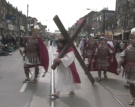 An actor portraying Jesus Christ in the Way of the Cross in Little Italy on Friday, April 10, 2009.