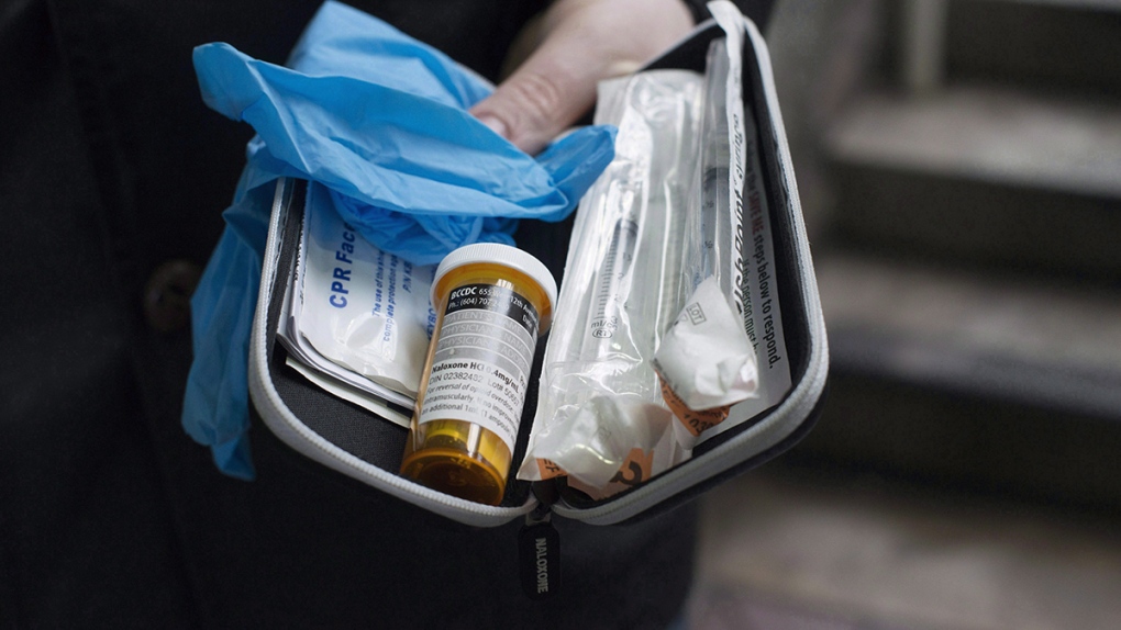 A naloxone anti-overdose kit