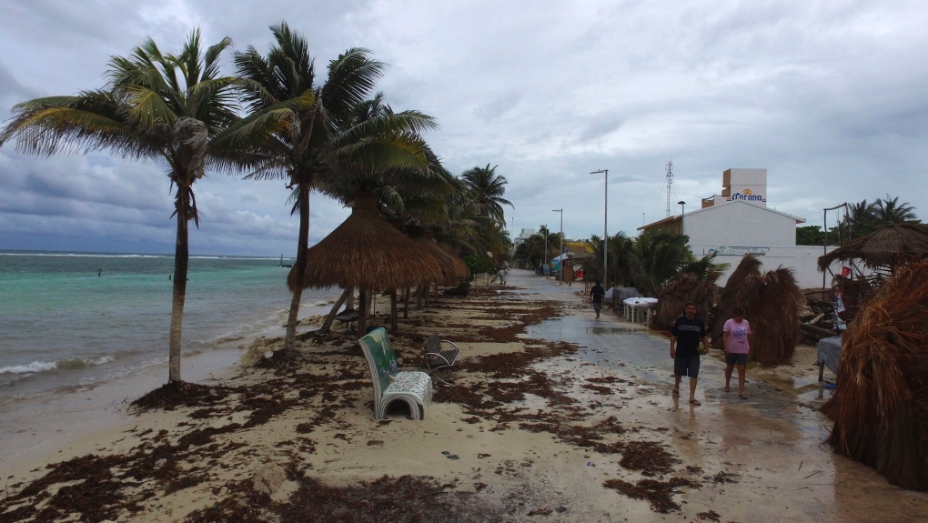 Tropical Storm Franklin in Mahahual, Quintana Roo