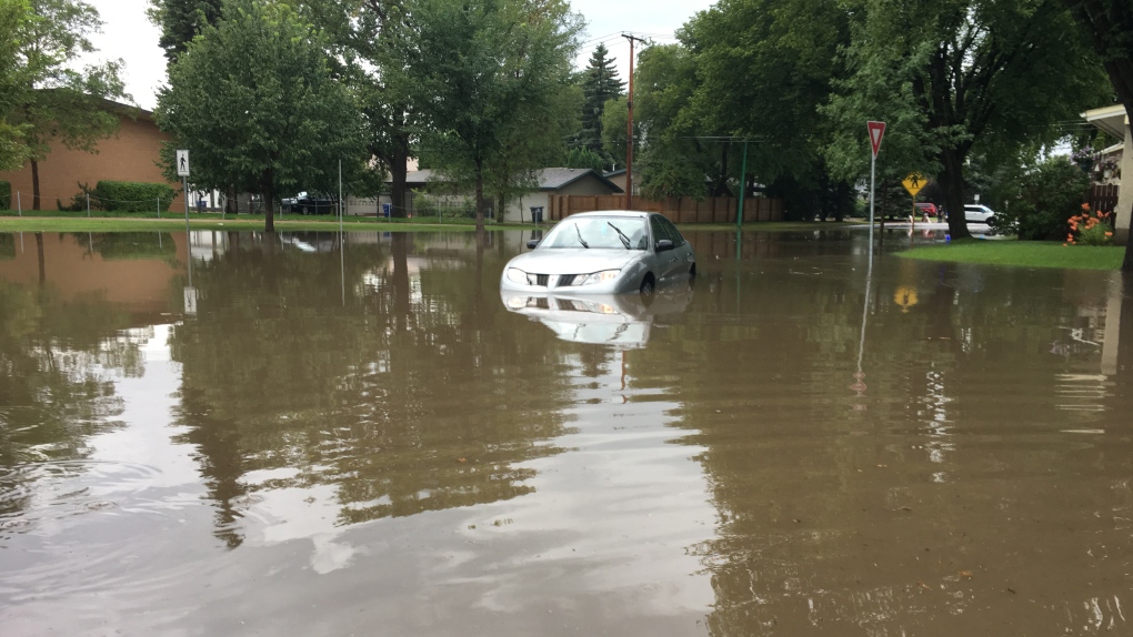 Flash flooding Louise Street - saskatoon 