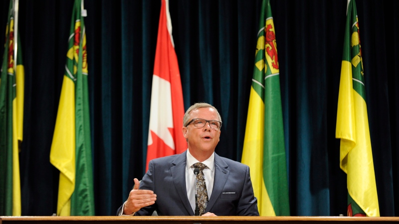 Saskatchewan Premier Brad Wall announces he is retiring from politics during a press conference at the Legislative Building in Regina, Sask., on Thursday, August 10, 2017. THE CANADIAN PRESS/Mark Taylor