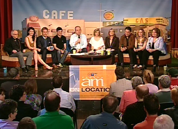 Canada AM broadcasts live with the entire cast of 'Corner Gas' from the Masonic Temple in downtown Toronto, Monday, April 13, 2009.