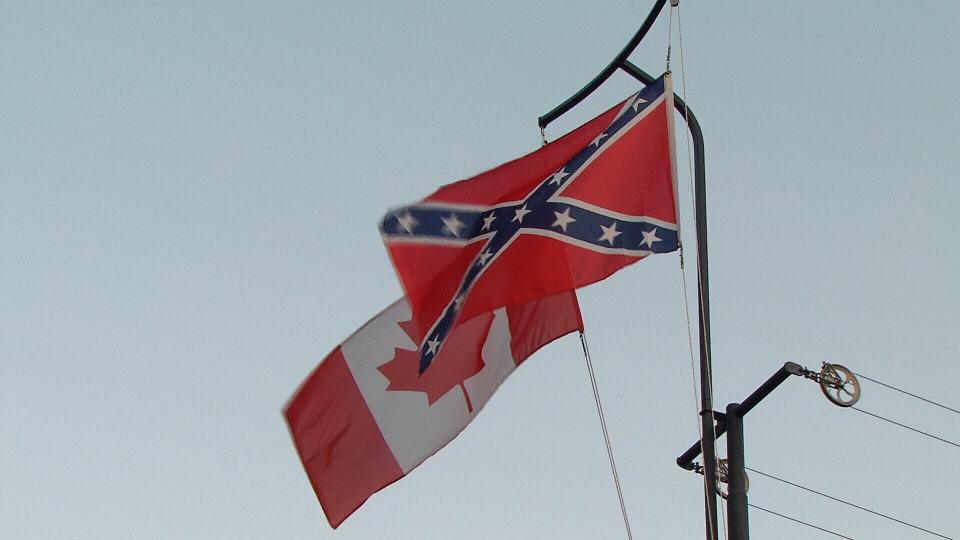 confederate flag flying in their neighbourhood