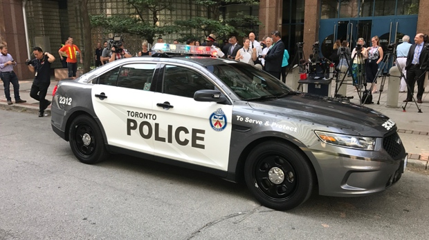 Toronto police have unveiled the new design of frontline police cruisers. (Keith Hanley/ CP24)