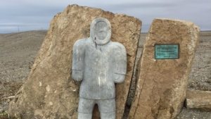 An unfinished memorial to the Inuit forced to settle further North by the Canadian government. (Omar Sachedina)