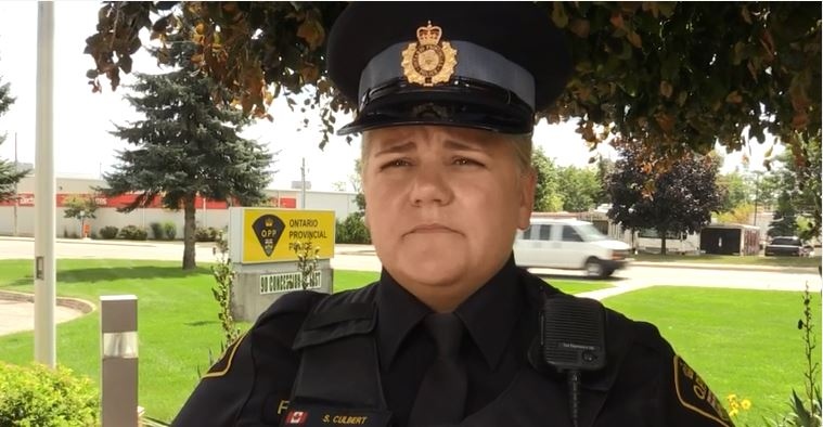 Const. Stacey Culbert of the Oxford OPP talks about an industrial accident at Lafarge Canada.