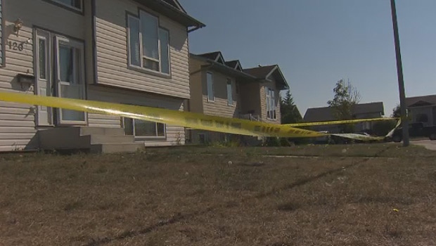 RCMP taped off a home in Blackfalds on Wednesday, August 23, following a home invasion that left a man in his 40s injured on Tuesday, August 22.