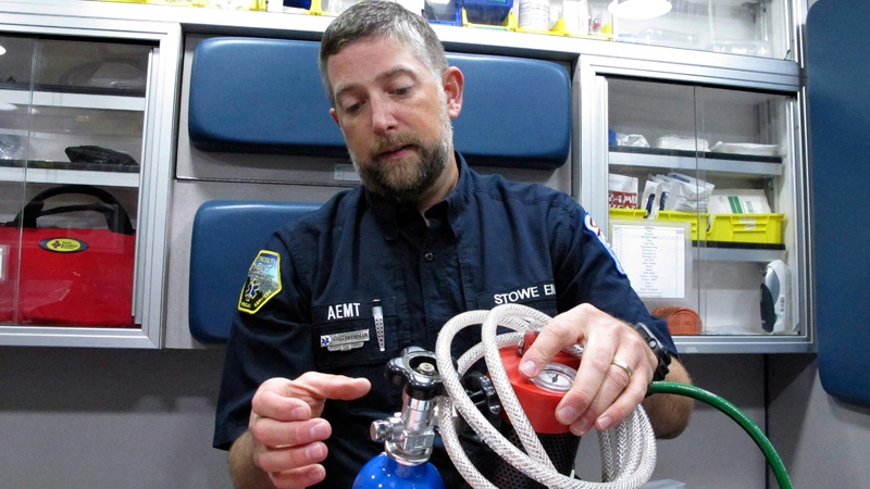 Nitrous oxide is used in an ambulance