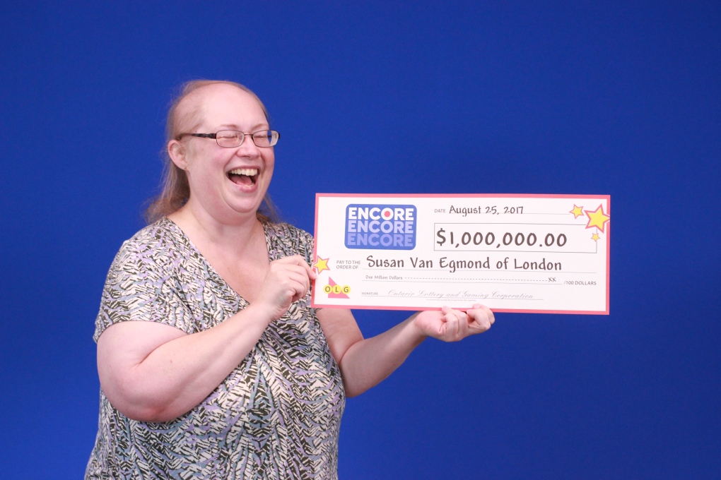 Susan Van Egmond of London wins lottery