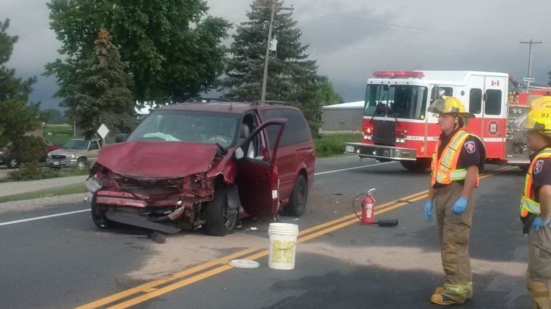 A Wallaceburg man faces charges after a three-vehicle “chain reaction” crash in Chatham-Kent. (Courtesy OPP)