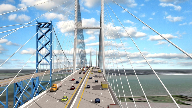 Ambassador Bridge Twin Span artist rendering (Source: Ambassador Bridge Company)