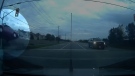 A car is caught on camera going airborne and crashing into a light post in Carleton Place on Sept. 5, 2017.  (slickshaft/YouTube)