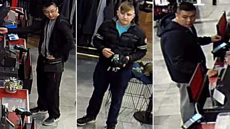 Calgary police released images showing three individuals investigators are trying to identify in connection to two shootings that left three dead in late 2016. Supplied.
