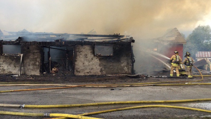 fire at Black Rapids Dairy Farm