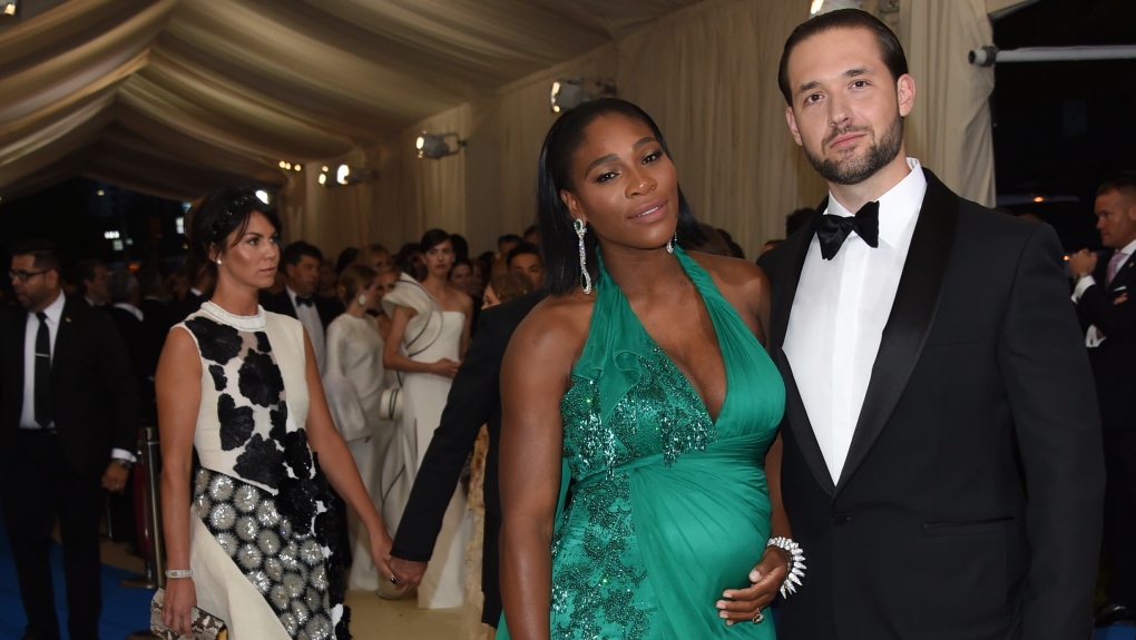 Serena Williams, left, and Alexis Ohanian