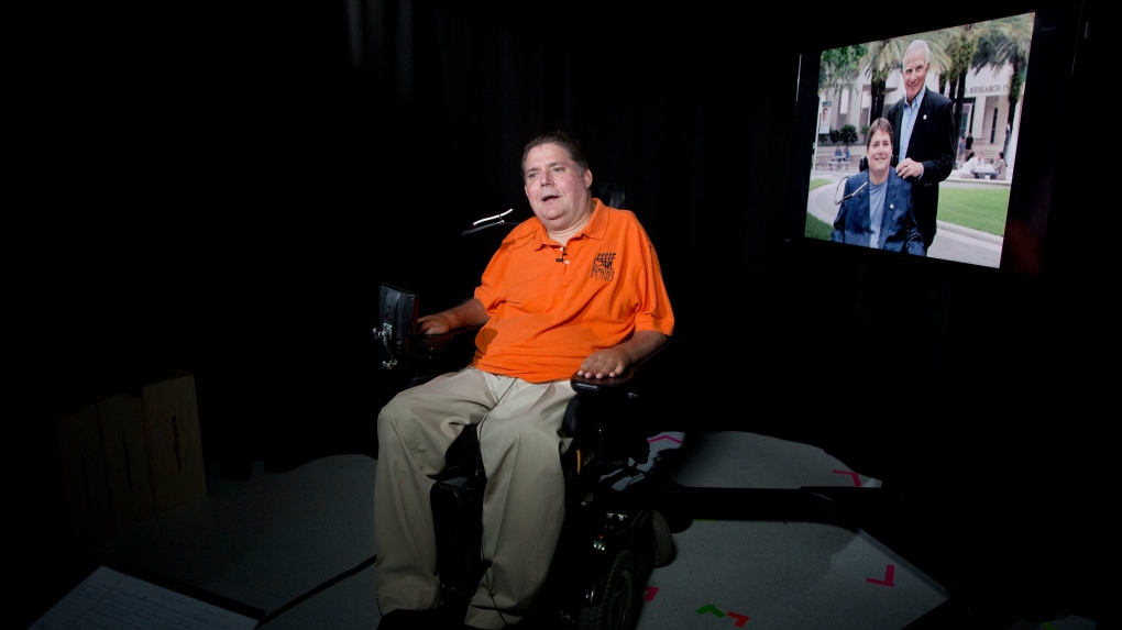 Marc Buoniconti talks during an interview