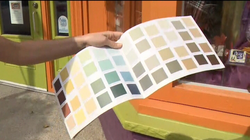 Town officials in Perth say businesses in the town's historical district must conform to a specific palette seen in this paint swatch catalogue.