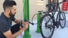 Six City of Windsor parks are getting bike repair “fixit” stations in Windsor, Ont., on Friday, Sept. 29, 2017. (Sacha Long / CTV Windsor)