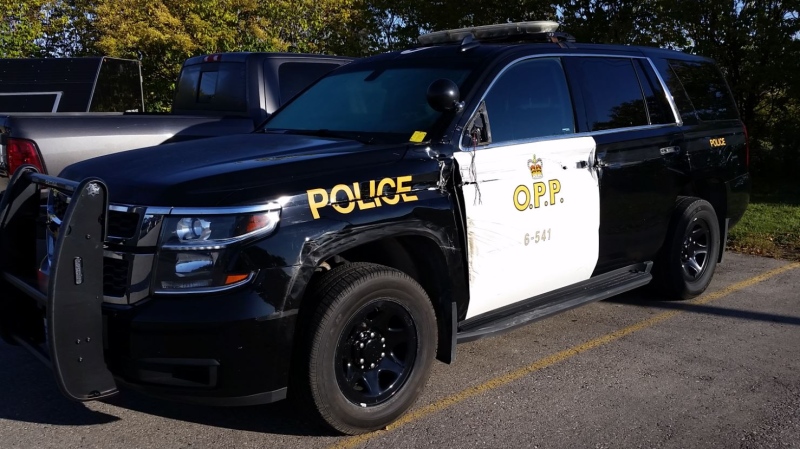 Damaged OPP cruiser in 401 collision on Sept. 30, 2017. (Supplied)