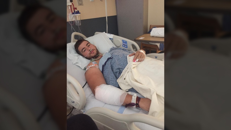Sheldon Mack, 21, is recovering in a Las Vegas hospital after Sunday night's shooting. (Hudson Mack)