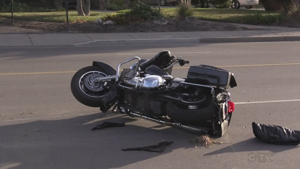 Motorcycle crash on Hamilton Road