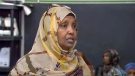 Farhia Warsame speaks to reporters at a news conference on October 12, 2017.