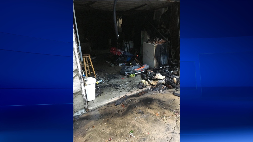 Amherstburg firefighters respond to a garage fire 
