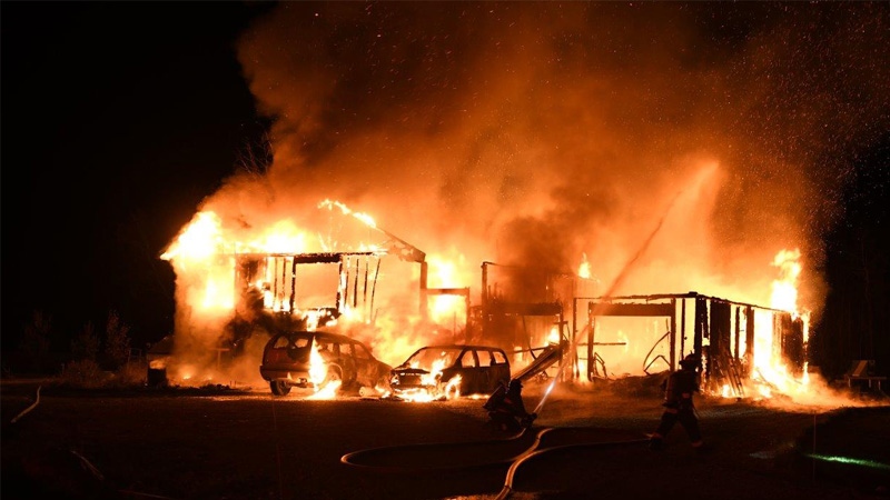 A house in the Grande Prairie area was fully destroyed by an overnight fire. Photo: William Vavrek Photography.
