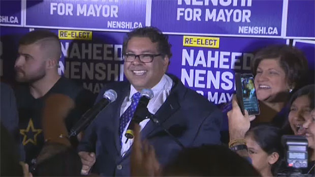 Mayor, Calgary mayor, Naheed Nenshi, reelected, ca