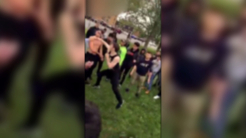 Up to eight students are suspended following an ugly brawl involving a number of St. Pius X  High School students on Monday, October 16th, 2017.