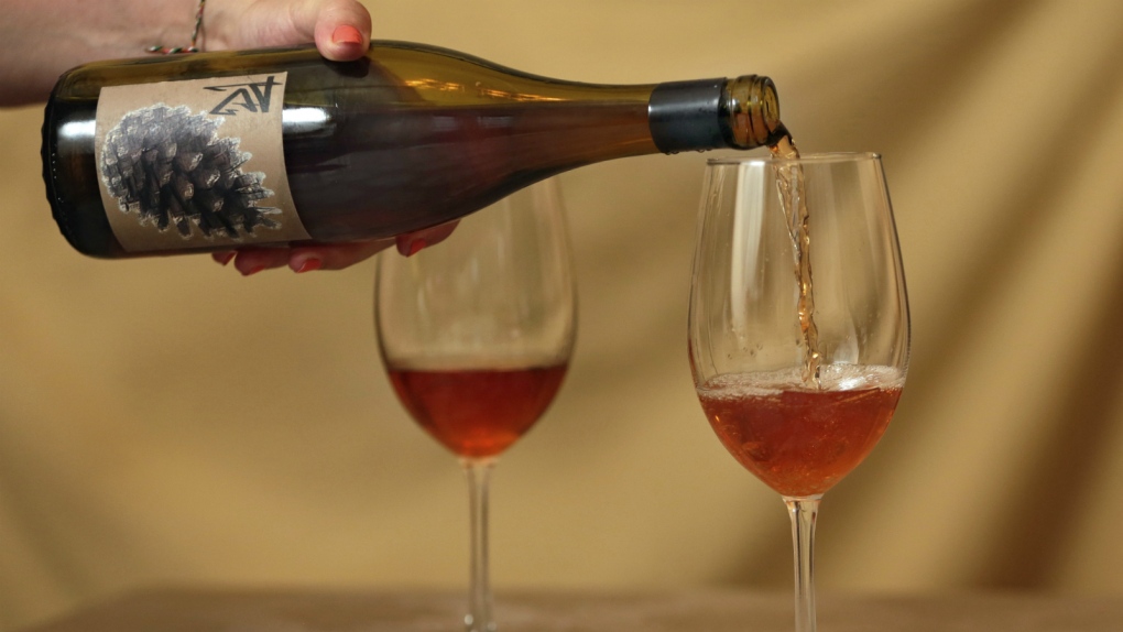 Amber-coloured wine