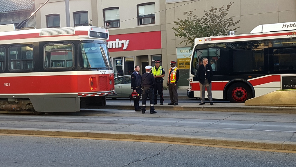 streetcar, crash, TTC, St Clair Avenue