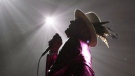 The Tragically Hip's Gord Downie, performs during the first stop of the Man Machine Poem Tour at the Save-On-Foods Memorial Centre in Victoria, B.C., Friday, July 22, 2016. (THE CANADIAN PRESS/Chad Hipolito)