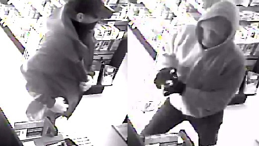 Windsor police are seeking information about these two suspects wanted for a pharmacy robbery on October, 25, 2017 (Image courtesy of Windsor police)
