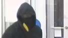 A suspect in a bank robbery in Oakville is shown in a surveillance camera image. (HRPS)
