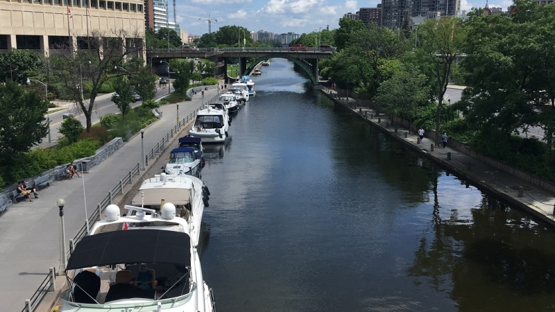 A section of the Rideau Canal, as seen from the Mackenzie King Bridge in Ottawa. (Ted Raymond / CFRA)